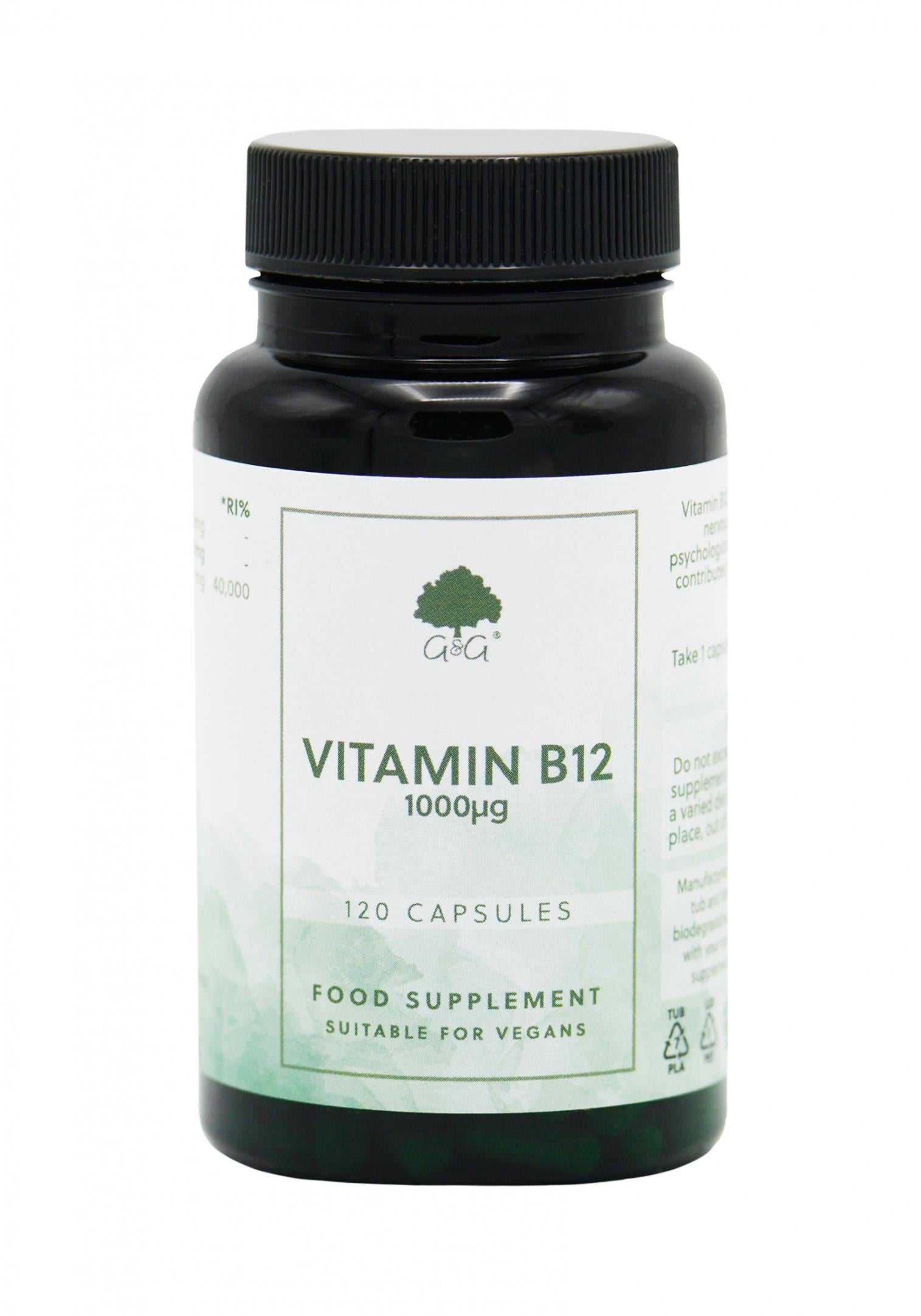 G&G Vitamins Vitamin B12 1000ug 120 Capsules