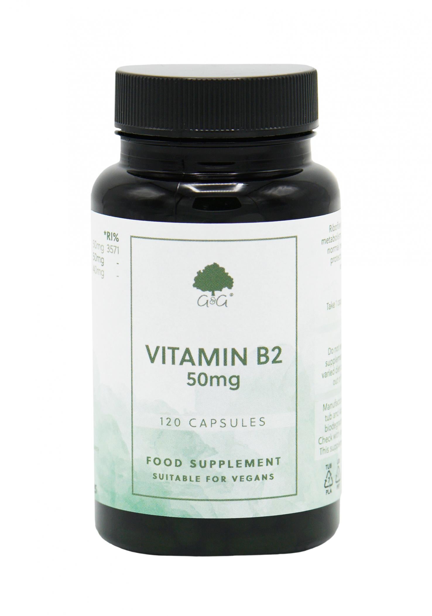 G&G Vitamins Vitamin B2 50mg 120 Capsules