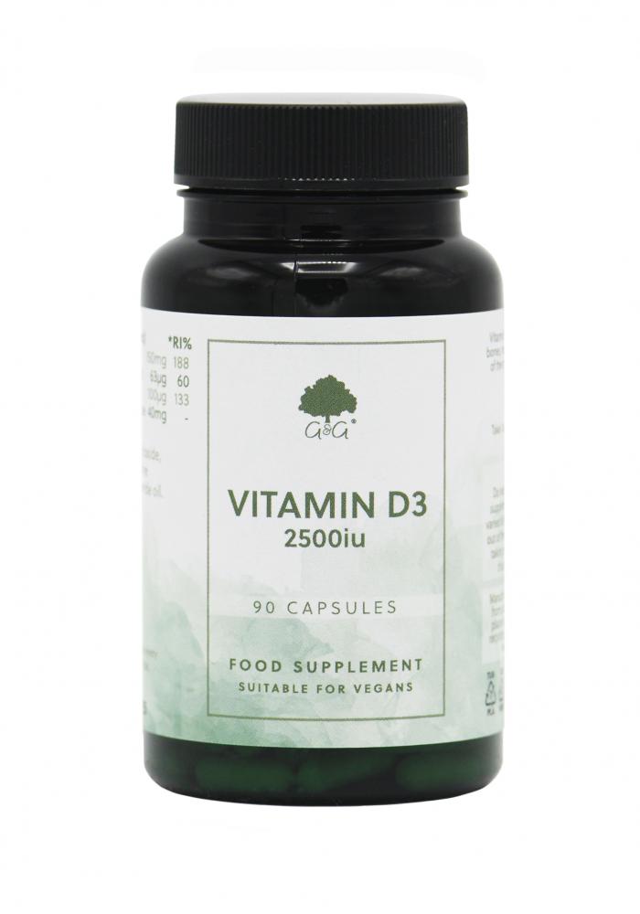 G&G Vitamins Vitamin D3 2500iu 90 Capsules