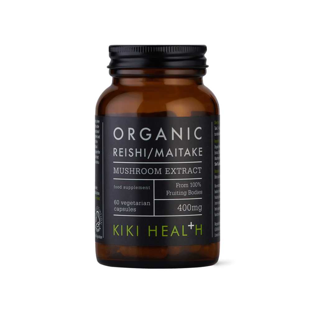 Kiki Health Organic Reishi/Maitake Mushroom Extract 60 Capsules