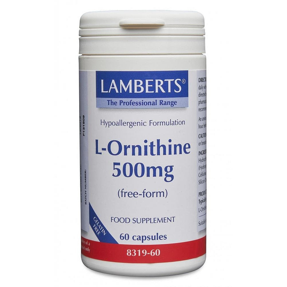 Lamberts L-Ornithine HCL 500mg 60 Capsules