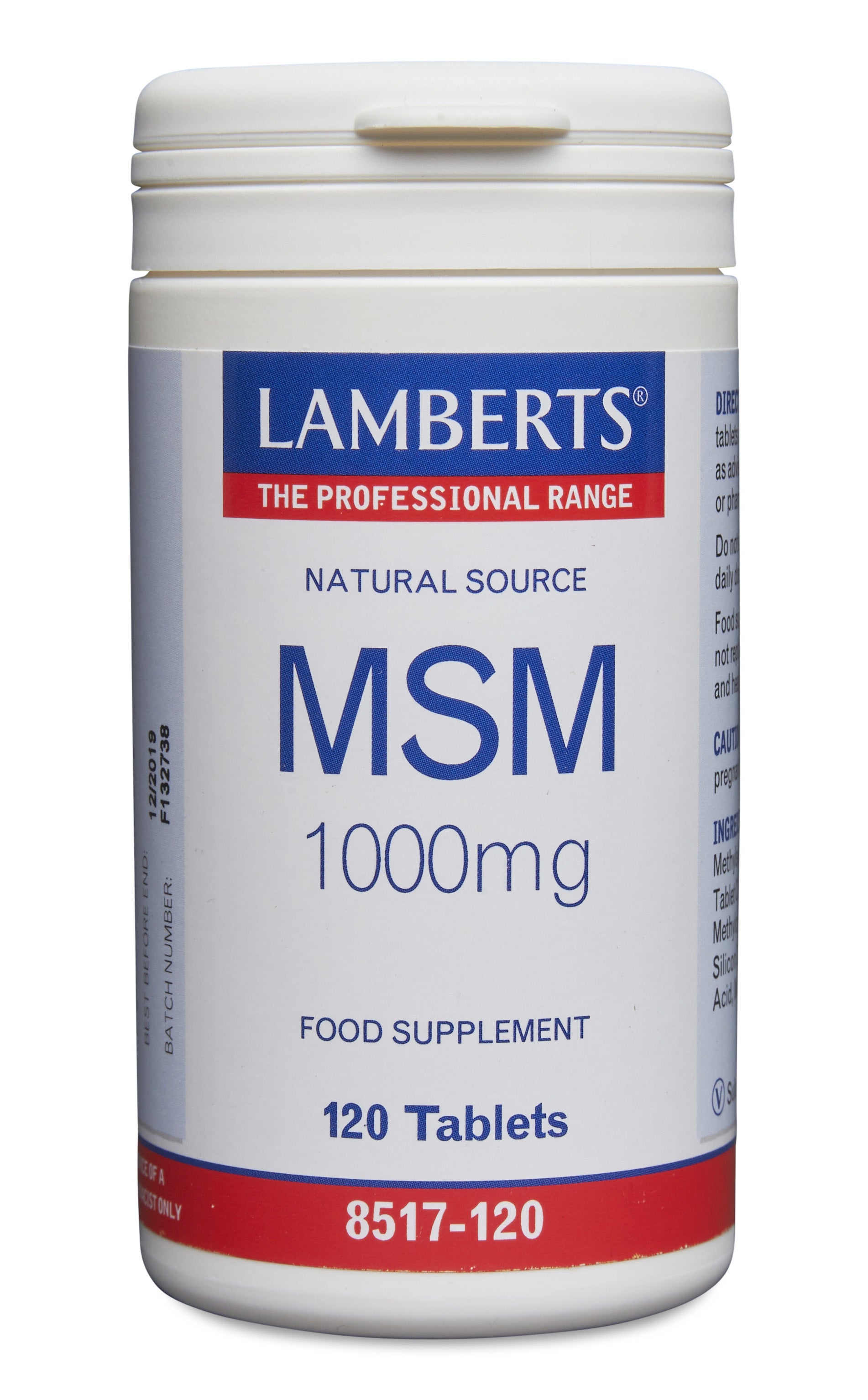 Lamberts MSM 1000mg 120 Tablets