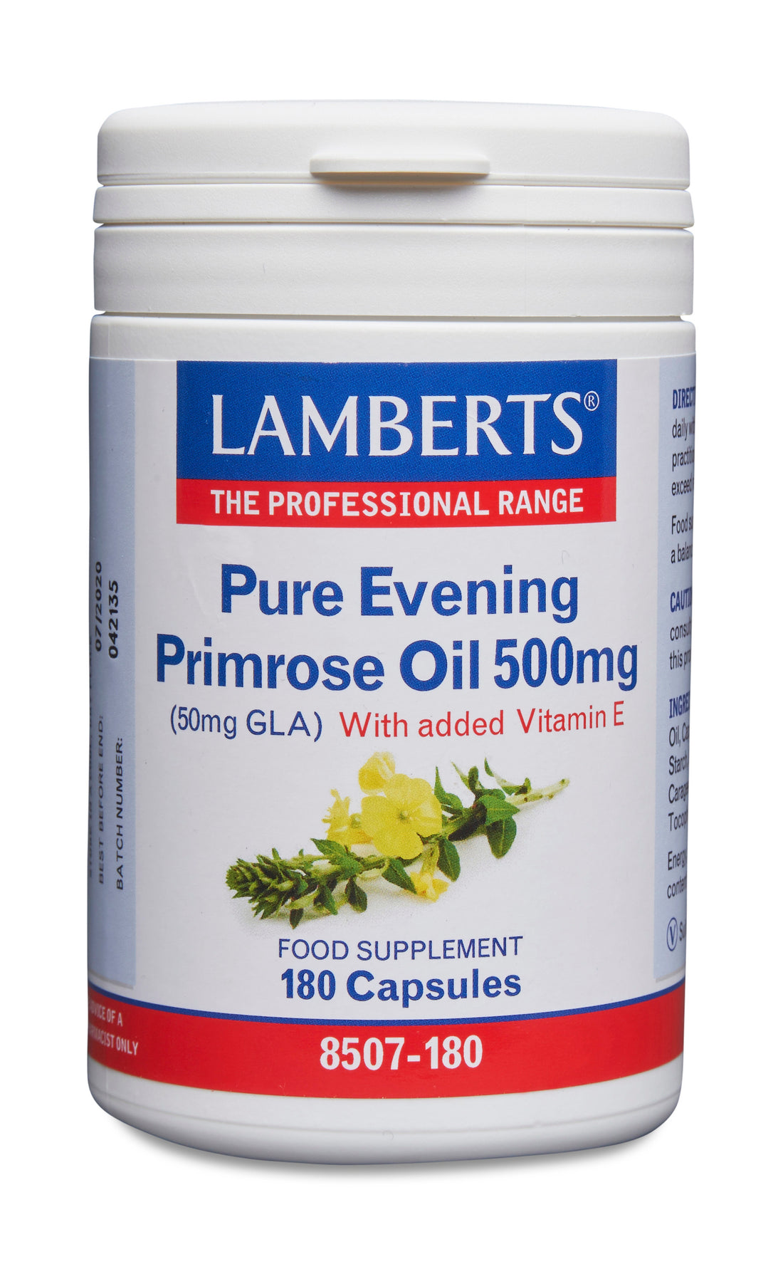 Lamberts Pure Evening Primrose Oil 500mg 180 Capsules