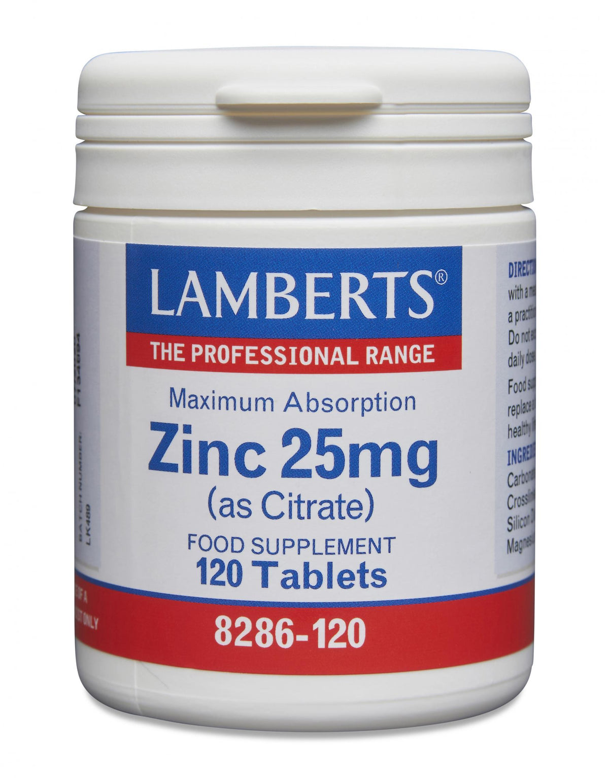 Lamberts Zinc 25mg (as Citrate) 120 Tablets
