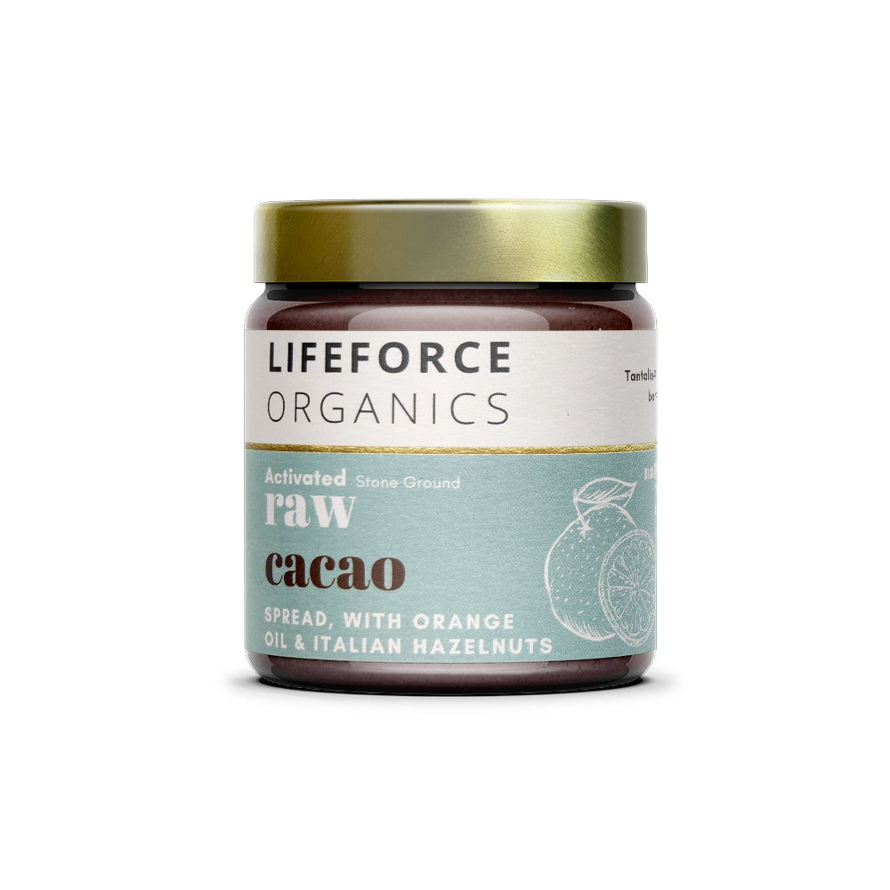 Lifeforce Organics Activated Raw Cacao Spread with Orange Oil & Italian Hazelnuts
