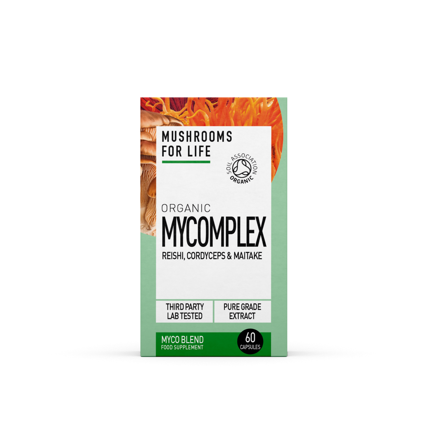 Mushrooms For Life Organic Mycomplex Reishi, Cordyceps & Maitake 60 Capsules