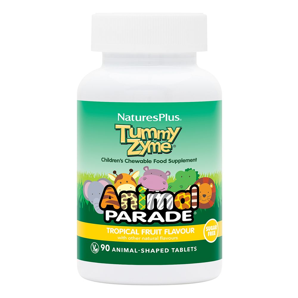 NaturesPlus Animal Parade Tummy Zyme Tropical Fruit Flavour 90 Chewable tablets