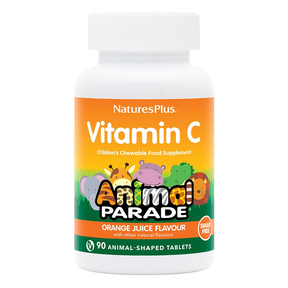 NaturesPlus Animal Parade Vitamin C Orange Juice Flavour (Sugar Free) 90 Chewable tablets