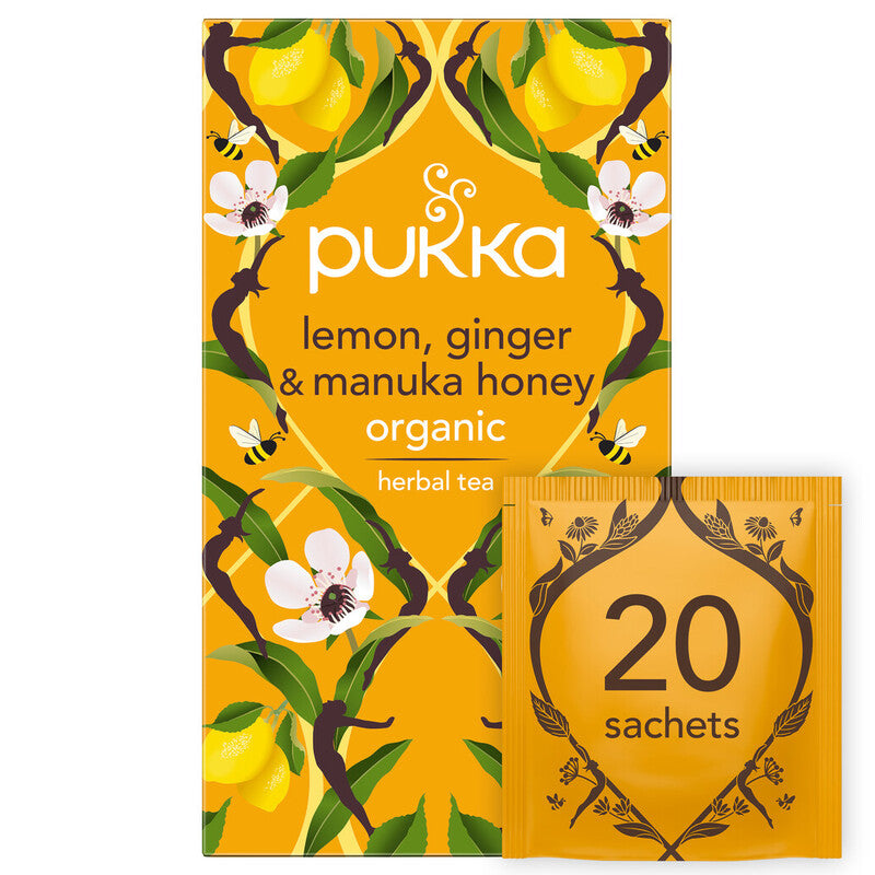 Pukka Herbs Lemon, Ginger & Manuka Honey Tea 20 Tea Bags