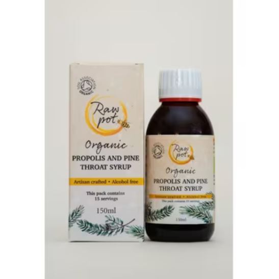 Raw Pot Organic Propolis and Pine Throat Syrup 150ml