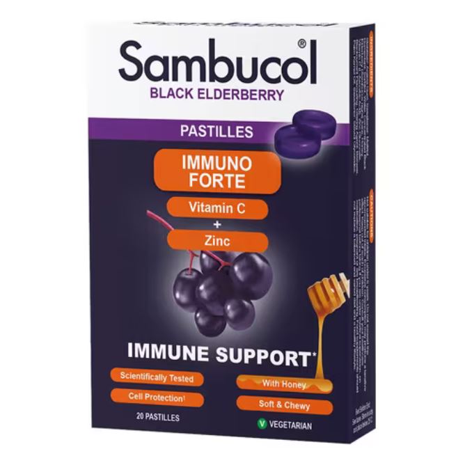 Sambucol Immuno Forte Vitamin C + Zinc Immune Support - 20 Pastilles