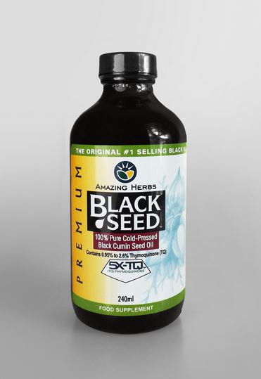 Amazing Herbs Premium Black Seed 100% Pure Cold-Pressed Black Cumin Seed Oil