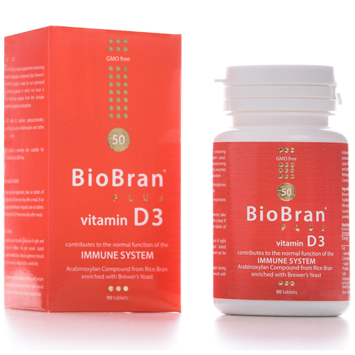 The Really Healthy Company BioBran Plus Vitamin D3 90&