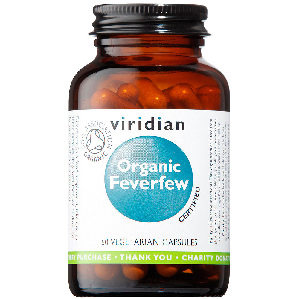 Viridian Organic Feverfew Leaf 350mg 60&