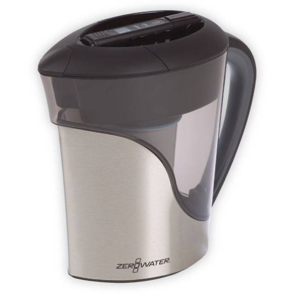 ZeroWater 11-Cup / 2.5 Litre Ready Pour Stainless Steel Water Filter Jug
