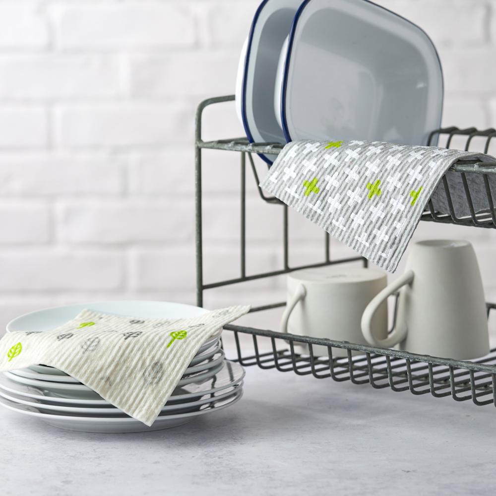 ecoLiving Compostable Sponge Cloths Leaf + Cube (2 Pack)