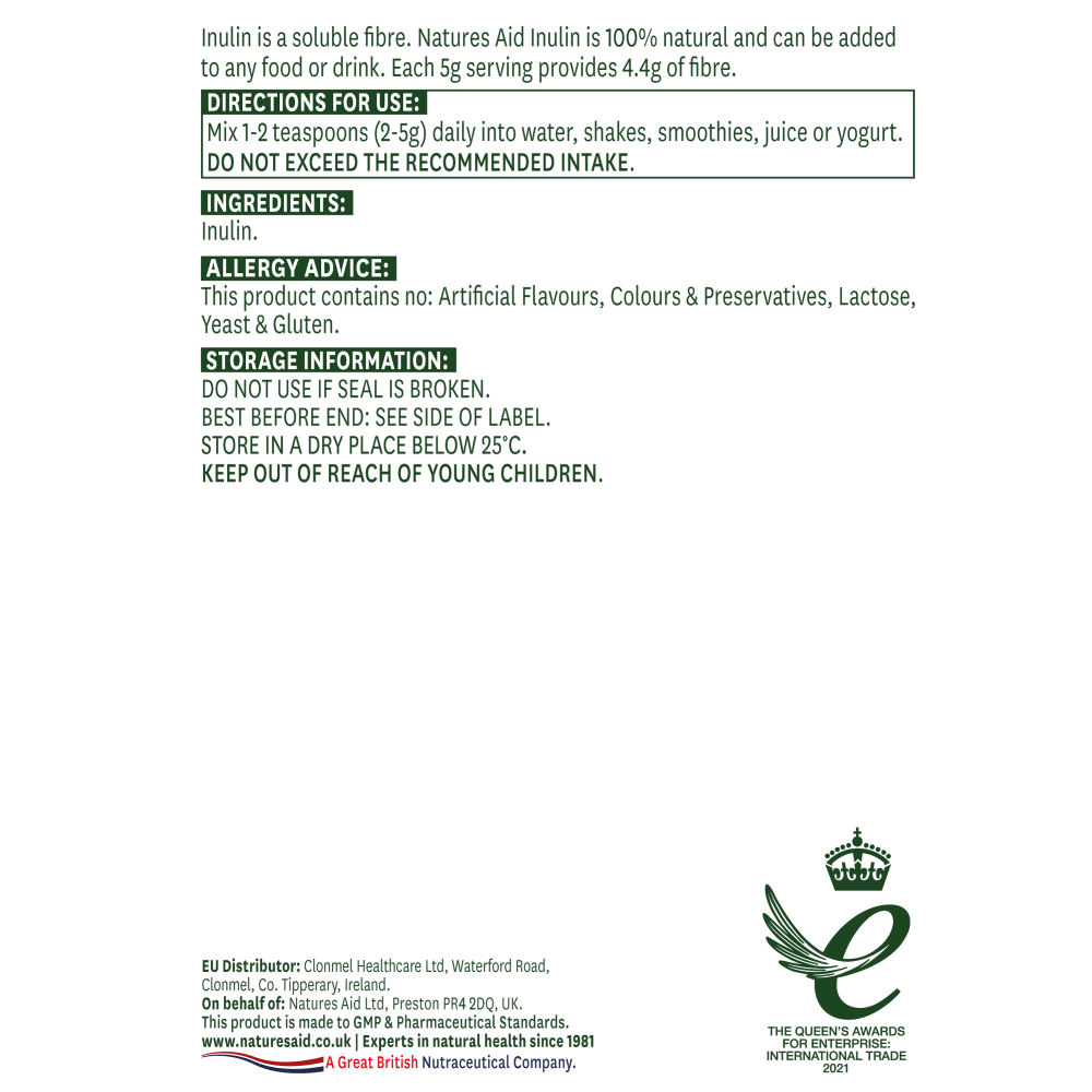 Natures Aid Inulin with FOS 250g
