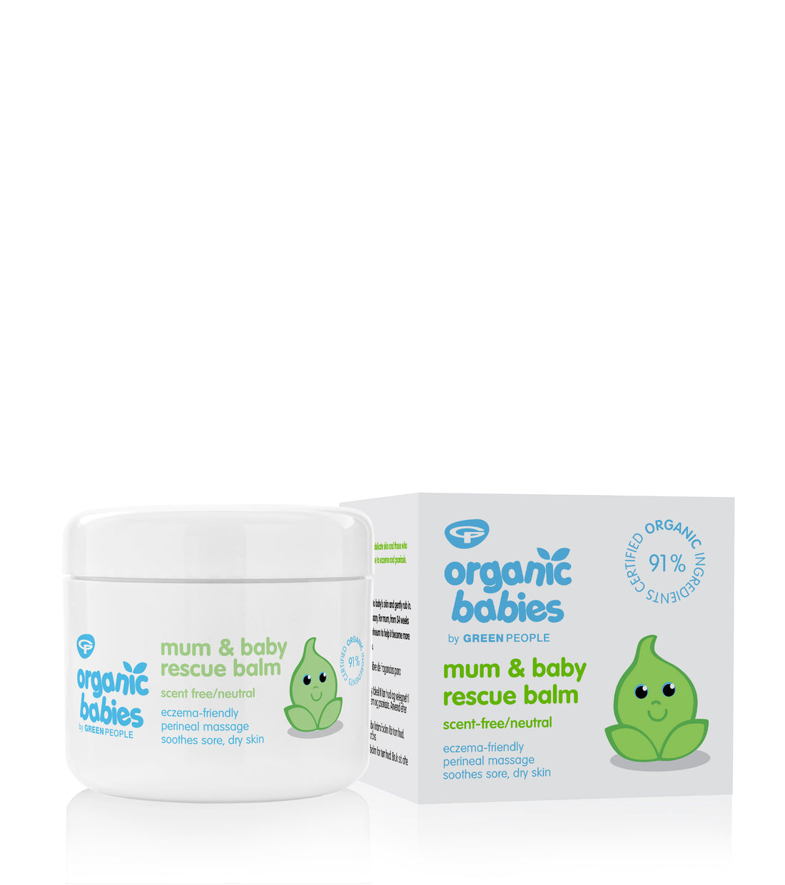Green People Organic Babies Mum &amp; Baby Rescue Balm Scent Free 100ml