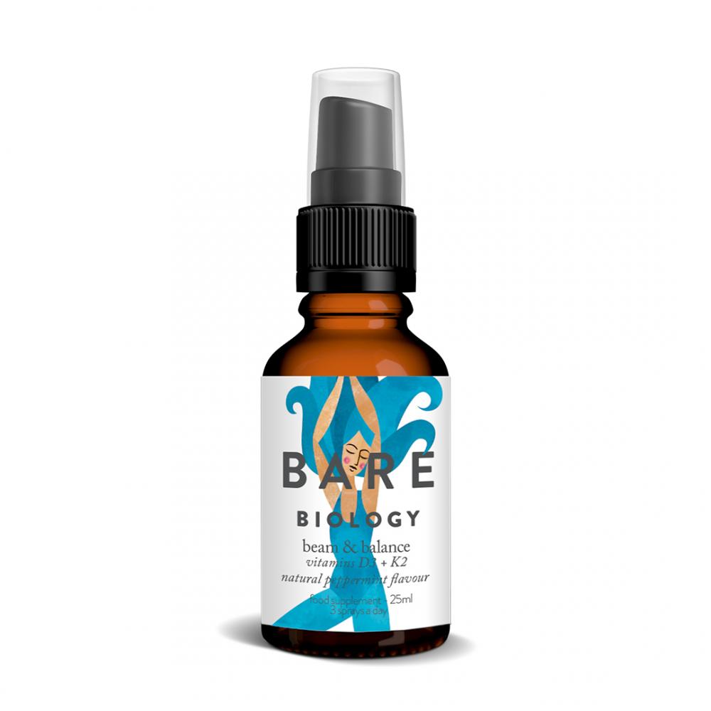 Bare Biology beam &amp; balance Vitamins D3 + K2 25ml