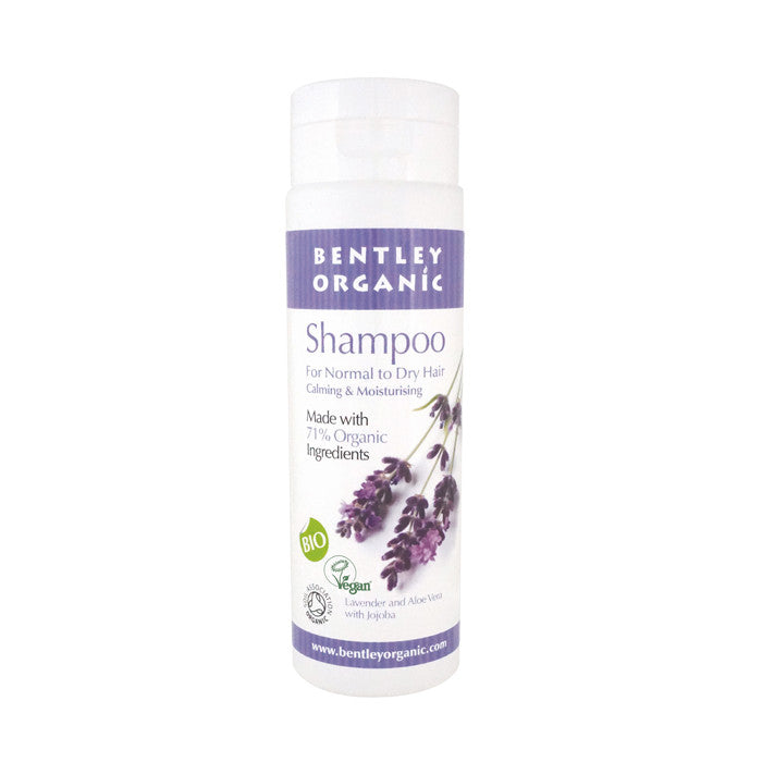 Bentley Organic Shampoo for Normal to Dry Hair Calming &amp; Moisturising Lavender, Aloe Vera &amp; Jojoba 250ml