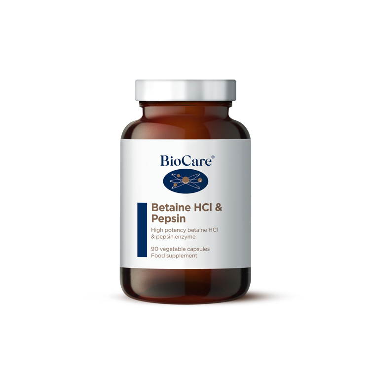 BioCare Vegan Betaine HCl &amp; Pepsin 90s