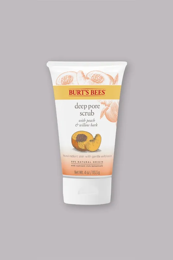 Burts Bees Deep Pore Scrub Peach &amp; Willowbark 113.3g