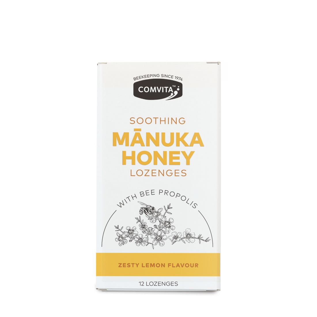 Comvita Soothing Manuka Honey Lozenges with Bee Propolis &amp; Zesty Lemon Flavour 12&