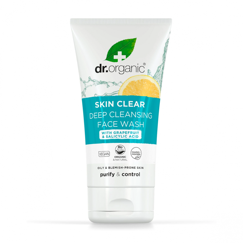 Dr Organic Skin Clear Deep Cleansing Face Wash with Grapefruit &amp; Salicylic Acid 125ml