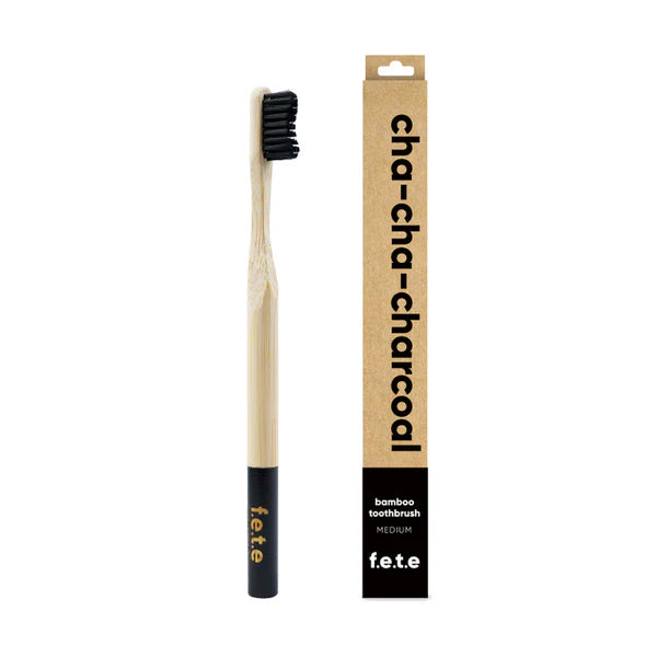 F.E.T.E Bamboo Toothbrush Medium Bristles - Cha-Cha Charcoal