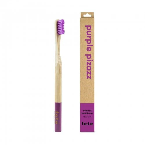 F.E.T.E Bamboo Toothbrush Medium Bristles - Purple Pizazz