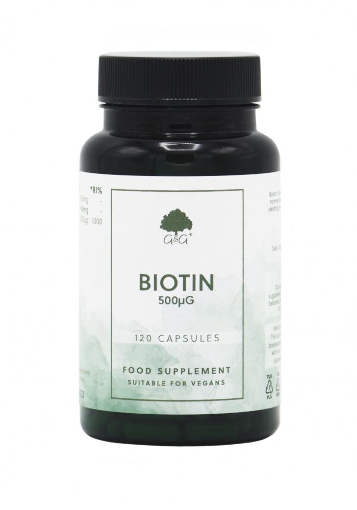 G&amp;G Vitamins Biotin 500ug 120 Capsules