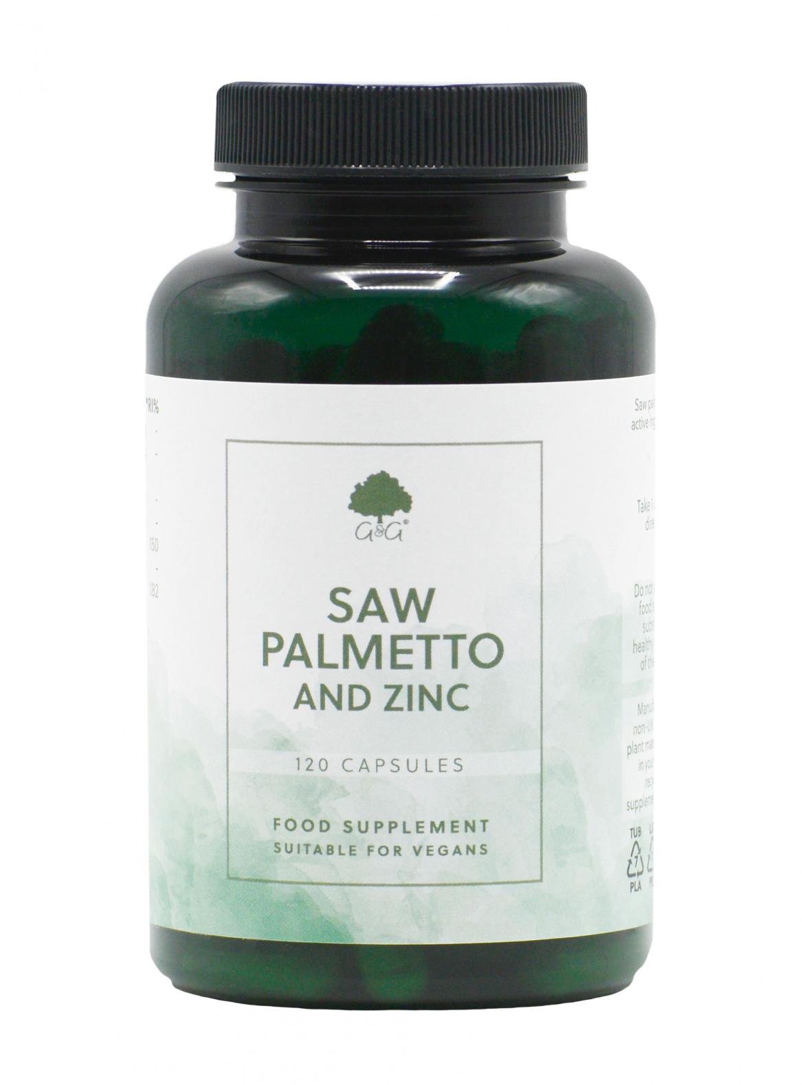 G&amp;G Vitamins Saw Palmetto and Zinc 120 Capsules