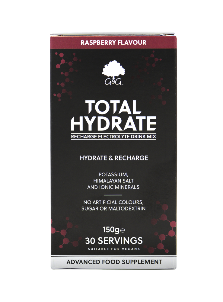 G&amp;G Vitamins Total Hydrate Electrolyte Drink Mix Raspberry Flavour 150g Sachets