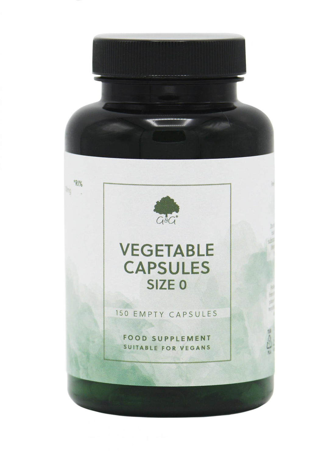 G&amp;G Vitamins Vegetable Capsules Size 0 150 Empty Capsules