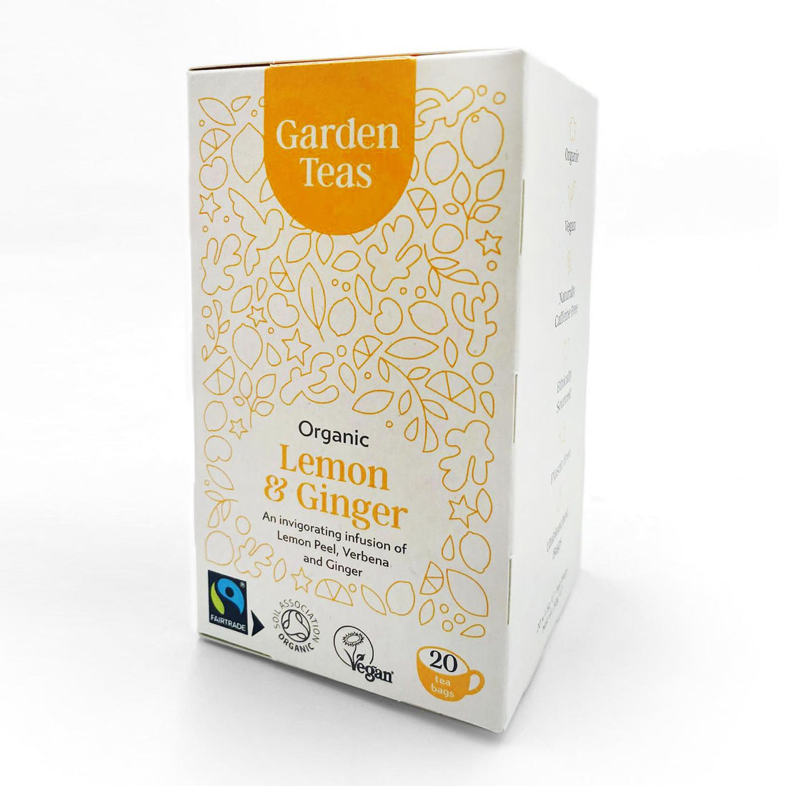 Garden Teas Organic Fairtrade Lemon &amp; Ginger 20 Teabags