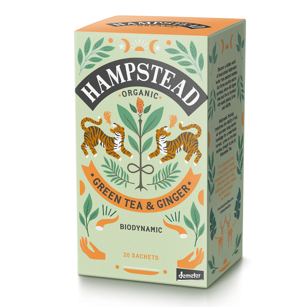 Hampstead Tea Organic Green Tea &amp; Ginger Tea - 20 Tea Bags