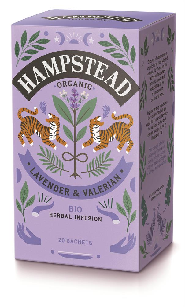 Hampstead Tea Organic Lavender &amp; Valerian Tea - 20 Tea Bags