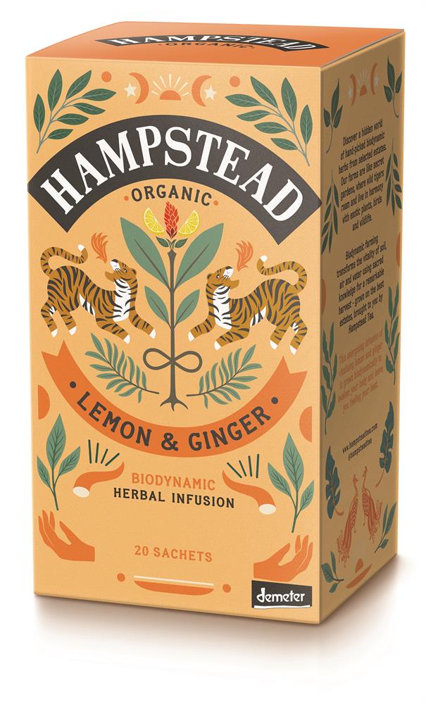 Hampstead Tea Organic Lemon & Ginger Herbal Infusion - 20 Tea Bags