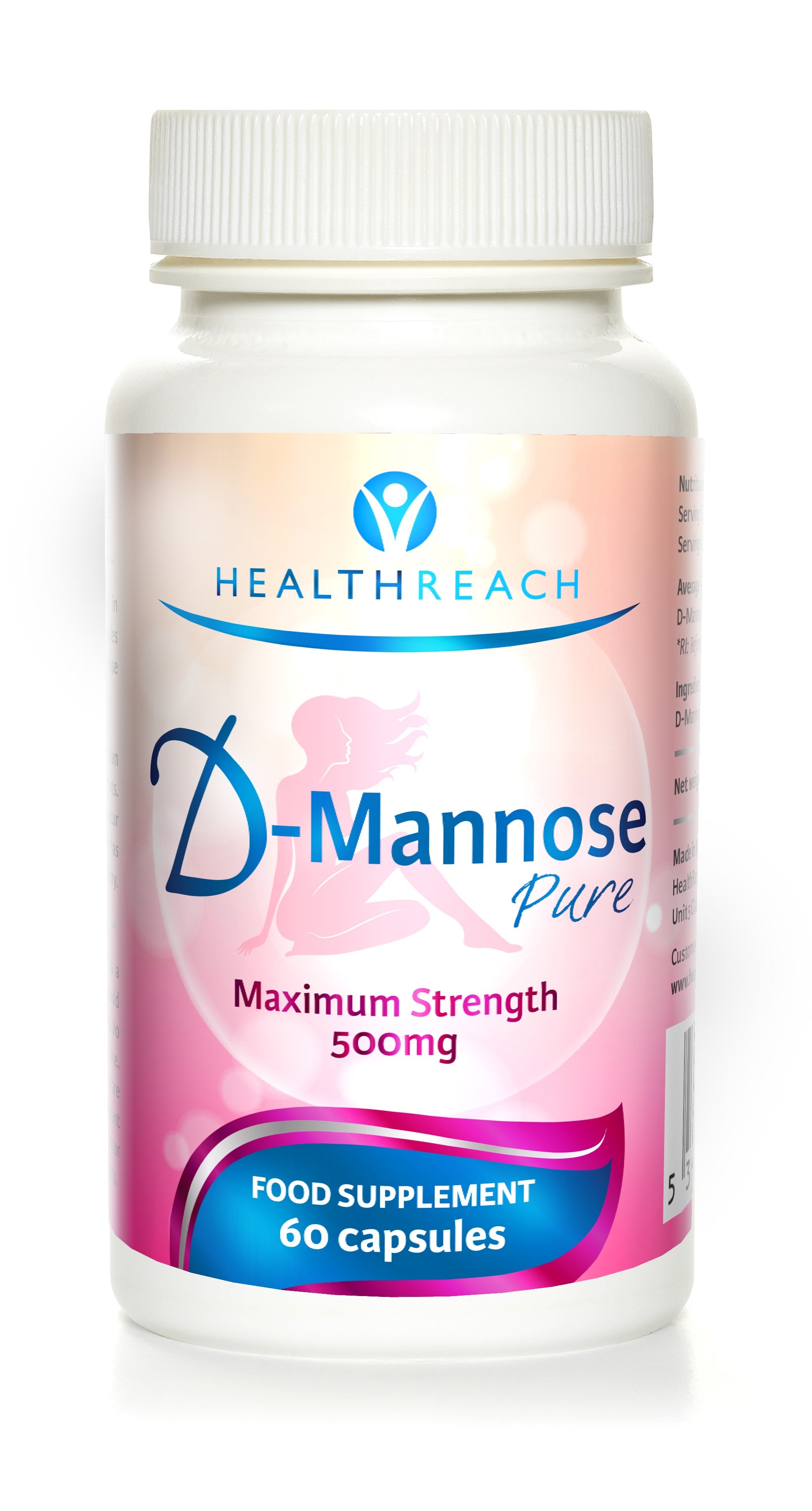 Health Reach D-Mannose Pure 500mg 60 Capsules