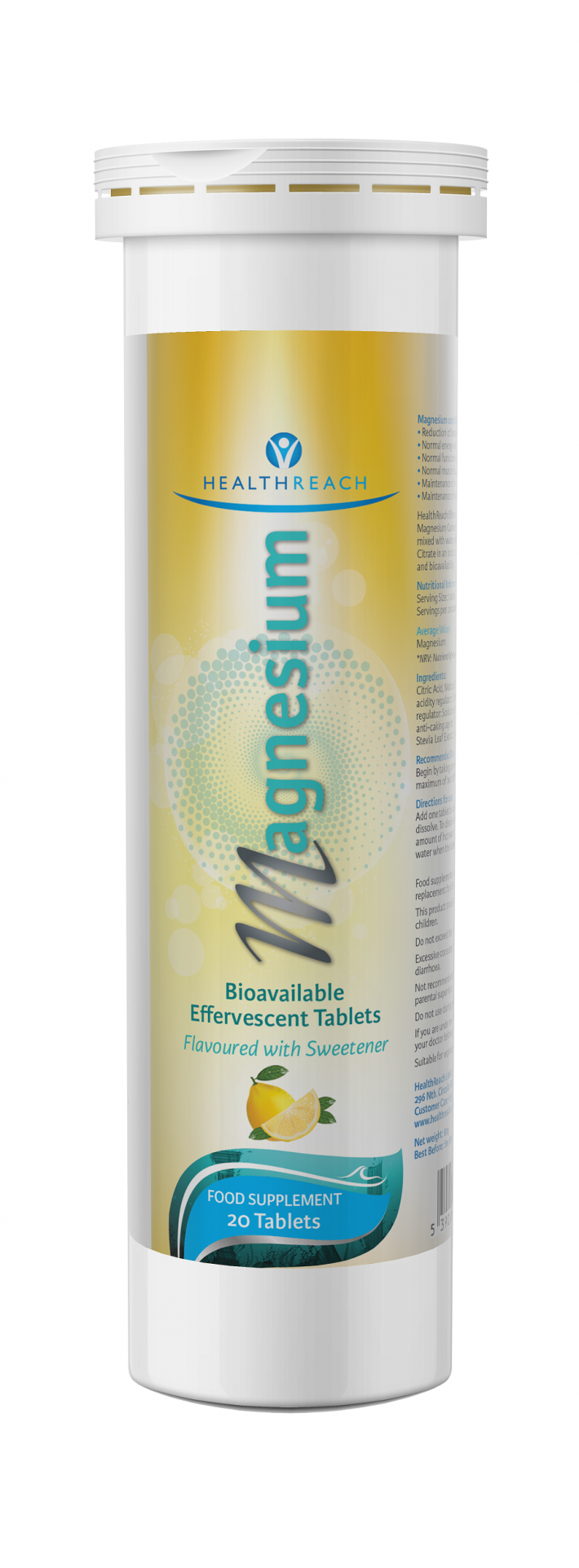 Health Reach Magnesium Bioavailable Effervescent Tablets 20 Effervescent tablets