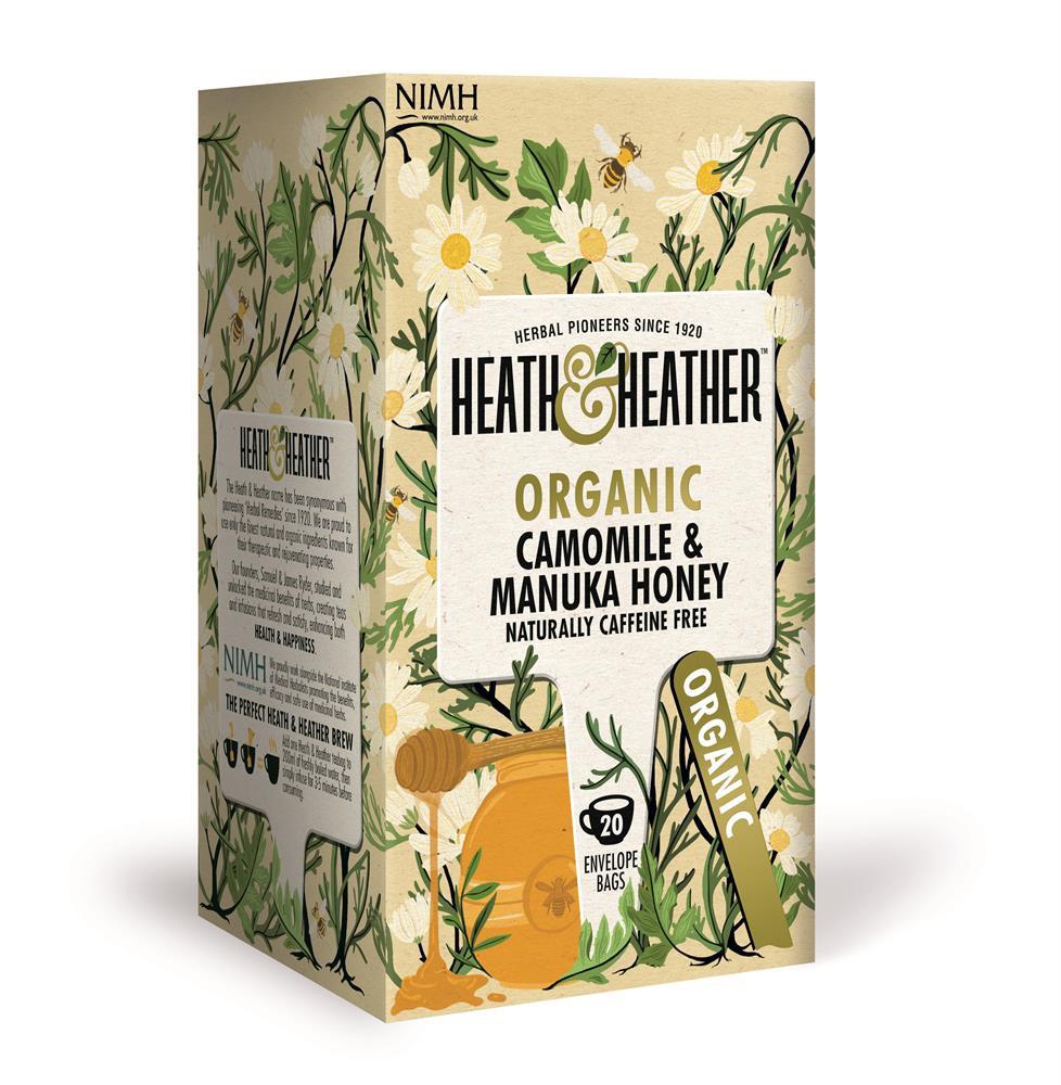 Heath and Heather Organic Camomile & Manuka Honey Tea 20 Tea Bags