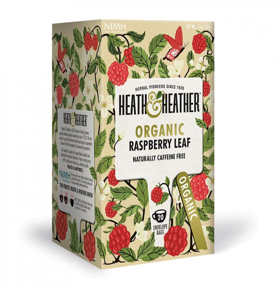 Heath and Heather Organic Raspberry Leaf Tea 20 Tea Bags