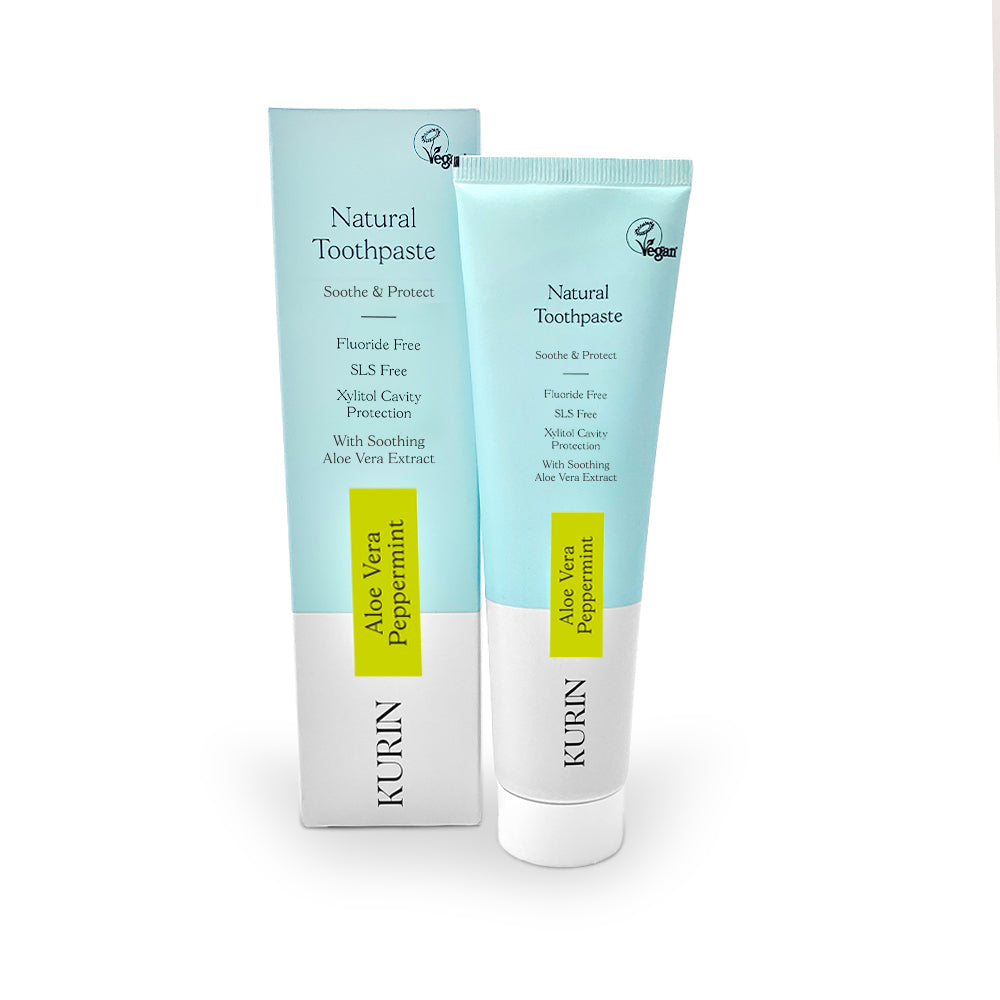 Kurin Natural Toothpaste Soothe &amp; Protect Fluoride Free Aloe Vera Peppermint 100ml