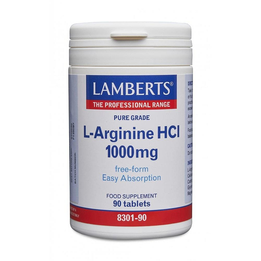 Lamberts L-Arginine HCL 1000mg 90 Tablets