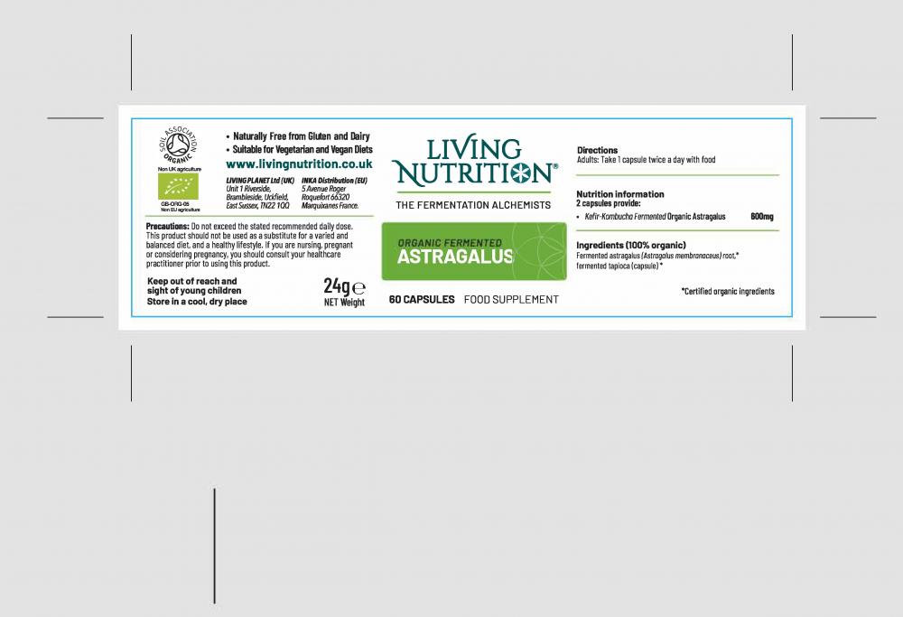 Living Nutrition Organic Fermented Astragalus 60 Capsules