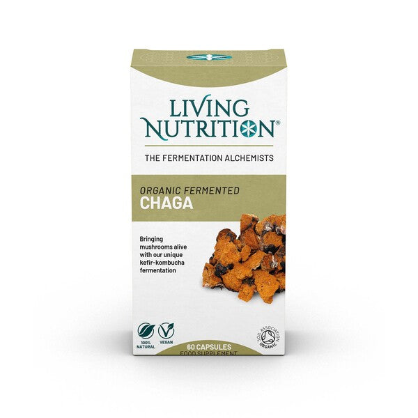 Living Nutrition Organic Fermented Chaga 60 Capsules
