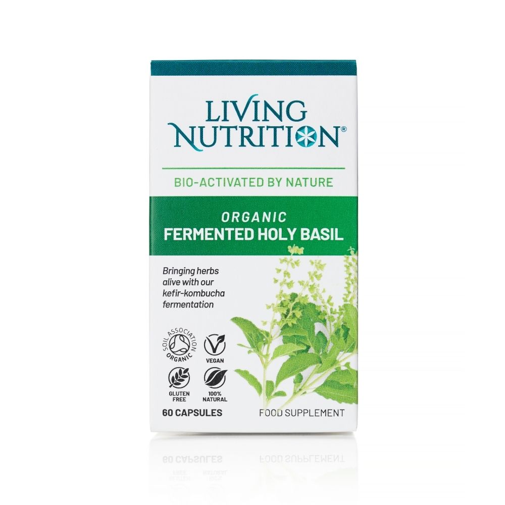 Living Nutrition Organic Fermented Holy Basil 60 Capsules