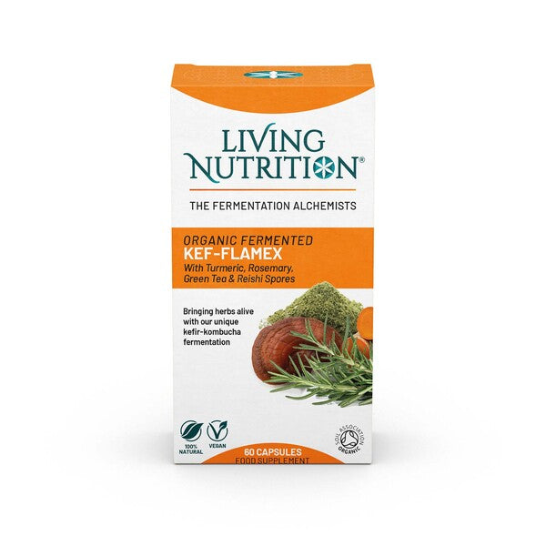 Living Nutrition Organic Fermented Kef-Flamex 60 Capsules