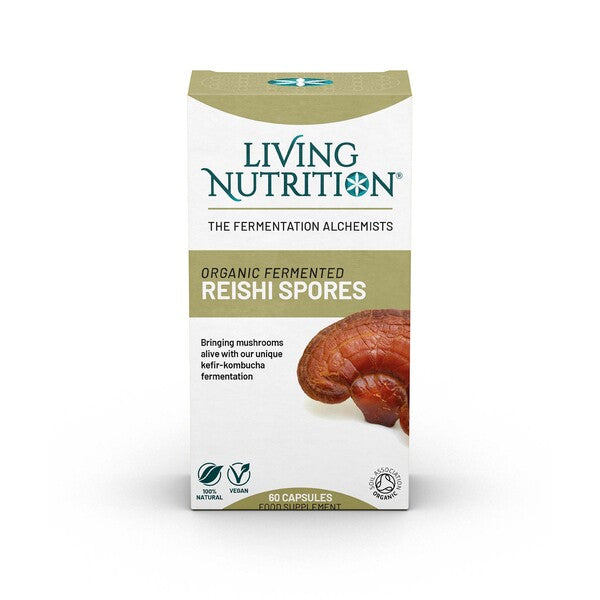 Living Nutrition Organic Fermented Reishi Spores 60 Capsules