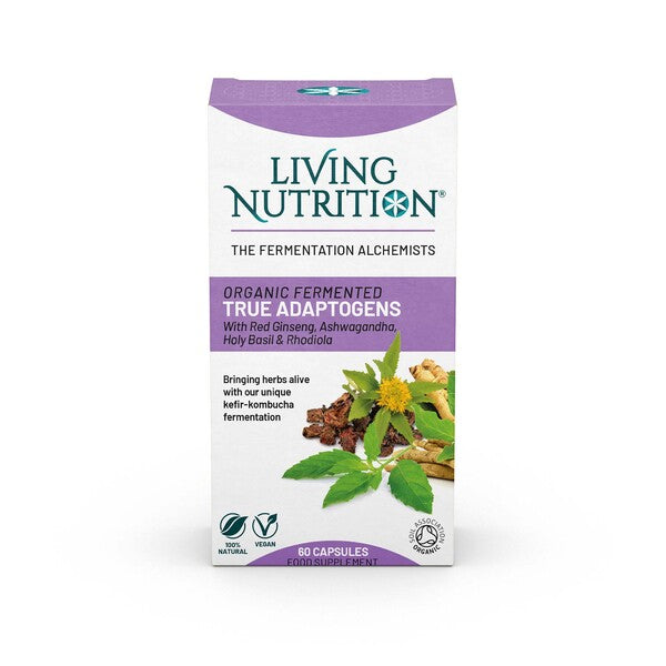 Living Nutrition Organic Fermented True Adaptogens 60 Capsules